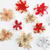 Decorações de Natal trevo-de-cheiro ornamentos transfronteiriços flores de Natal guirlanda de árvore de Natal acessórios de flor de simulação de Natal layout