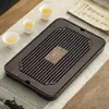 Bandeja de Chá para Uso Doméstico, Pequena Bandeja Drenante, Dupla Finalidade para Armazenamento e Drenagem, Bandeja para Conjunto de Chá Kung Fu, Bandeja de Chá de Bambu, Luxo Leve, Bandeja Simples para Preparo Seco