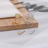 Micro Flash Diamond Tulip Brincos Pequenos e Requintados Elegantes Design Único Assimétrico Cadeia Brincos de Flores para Mulheres