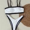 Bikini Europeo y Americano Transfronterizo Traje de Baño Bloques de Color Estilo Simple para Mujer 2026 Bikini Blanco y Negro Estilo Chanel Nuevo Modelo Rojo Xingcheng