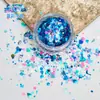 Pó de Glitter Popular para Nail Art da Amazon Maquiagem de Palco Flash Iluminador Corporal Joias para Unhas Atacado Alto Brilho