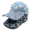 Novo Boné de Baseball Personalizado com Lantejoulas Estilo Comércio Exterior para Homens e Mulheres, Chapéu Casual Fashion com Xadrez que Faz o Rosto Parecer Menor