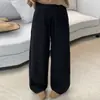 Elegantes pantalones de pierna ancha con corte curvo para mujer, nueva colección otoño/invierno 2026, tiro alto, adelgazantes, con cordón, corte holgado, fluidos, pantalones casuales, modernos