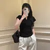 Camiseta Blanca de Manga Corta con Cuello en V para Mujer, Nuevo Estilo Primavera/Verano 2026, Corte Ajustado, Preciosa Capa Base, Top Elegante