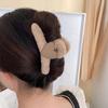 Corea del Sur Amor Felpa Otoño e Invierno Cabello Agarrar Chica Gran Sentido Horquilla Cabeza Trasera Gran Tiburón Peludo Clip Agarrar Clip