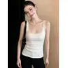 300g 96% Poliéster 4% Elastano Camisola de Renda para Mulheres, Top de Verão Slim Fit Sem Mangas com Lindo Design nas Costas