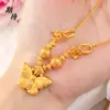 Esperando con ansias el Colgante de Mariposa con Filigrana Color Oro Arena Mismo Estilo de la Tienda de Oro Larga Duración Nuevo Regalo Retro Chino para Novia