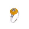 Joyería Yuebao Plata Esterlina S925 Ámbar Estilo Étnico Vintage Patrón Auspicioso Anillo Hebilla de Seguridad Anillo Abierto