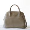 2024 Nova Bolsa Shell Camada Superior Couro de Vaca Meia Linha de Cera Nicho High-end Bowling Couro Genuíno Bolsa Feminina Portátil Bolsa Crossbody