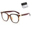 Nuevo marco de gafas retro artístico polígono imitación madera veta de madera hombres cara grande montura completa gafas para miopía mujeres JK