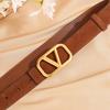 V-home Warren Belt Feminino Fivela Lisa Decorativa Cinto Fino Fivela Bronze Shake Tone Online Celebrous Live Source Mãe em forma de V All-match