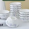 Vajilla de Cerámica con Color Bajo Esmalte Tazón de Cerámica de 4.5 Pulgadas Tazón de Arroz para el Hogar Tazón para Fideos Tazón para Sopa Tazón para Bebida Estilo Nórdico Tazón Diamante