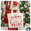 Bolsa de lona portátil de Apple para regalo de Papá Noel transfronterizo, regalo de Nochebuena, bolsa de regalo navideña explosiva en stock, venta al por mayor