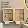 Caja de papel higiénico para baño sin taladro, gran capacidad, portarrollos transparente, montada en la pared, para baño, inodoro y almacenamiento de toallitas