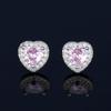 Conjunto de collar y pendientes de circonita de cristal rosa intenso, estilo europeo y americano, para mujer, cadena de suministro de joyería Temu