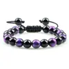Comercio Exterior Europeo y Americano Creativos Espaciados Brillantes Pulseras Ojo de Tigre Piedra de Lava Volcánica Pulseras Trenzadas con Cuentas Pulseras de Yoga
