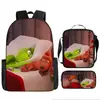 Cabelo verde estranho Grinch transfronteiriço nova mochila dos desenhos animados bolsa de ombro bolsa de três peças bolsa caneta uma geração de cabelo
