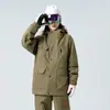Chaqueta 3 en 1 de moda para exteriores para mujer, chaqueta de esquí gruesa con capucha para invierno, chaqueta impermeable y cortavientos para montañismo para hombre