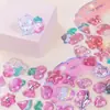 Pegatinas adhesivas DY de dibujos animados, con conejitos lindos, 3D, rellenas de agua y aceite, para decorar diarios y cuadernos, adecuadas para niñas de preescolar