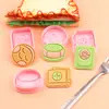 Molde para Galletas Serie de Meditación Zen Molde 3D de Caricatura Cara Sonriente Zen Galletas Impresas DIY de Meditación Simulada