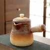 Tetera para Preparar Té para Uso Doméstico, Maceta Cerámica Moderna de Interior para Preparar Té, Tetera Individual para Té de Leche Tostado Yunnan, Tetera con Asa Lateral No Caliente