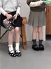 WF225 Calcetines Nuevos de Otoño para Niños Bebé Cuadros Nudo Decorado Algodón Peinado Calcetines Cortos Estilo Princesa Calcetines de Moda Venta al por Mayor