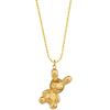 [Aço titânio corpo inteiro] Urso tridimensional temperamento personalidade estilo minimalista colar de ouro real em forno feminino ins corrente de clavícula