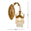 Luminária de parede retrô estilo europeu toda em cobre Lâmpada frontal para espelho de corredor de vila Iluminação decorativa para parede de fundo de sala de estar, sala de jantar, quarto Lâmpadas