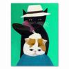 Póster de Gato de Dibujos Animados Pintura Lienzo Pintura al Óleo Arte Imagen Sala de Estar Dormitorio Infantil Guardería Decoración del Hogar Pintura Núcleo