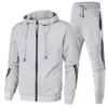 Produção por atacado do fabricante de conjuntos de moda esportiva para primavera e outono, moletons com capuz masculinos, conjuntos esportivos casuais para corrida masculinos e femininos