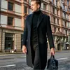 Ropa de hombre de alta rotación en stock: abrigo largo británico para hombre transfronterizo, abrigo de lana de manga larga, abrigo de lana de otoño e invierno