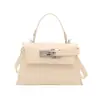 Bolso Cuadrado Pequeño de Color Sólido Texturizado de Gama Alta para Mujer, Elegante y a la Moda para el Trayecto Diario, Gran Capacidad, Sencillo y Chic, Bolso Cruzado Ligero