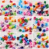 Cuentas Acrílicas de Letras Inglesas de Agujero Grande de Colores Material para Cadena de Teléfono Móvil Hecha a Mano DIY Joyería con Cuentas Pequeños Accesorios