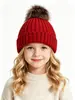 Gorro de punto transfronterizo de Amazon, gorro de otoño e invierno, gorro de lana a rayas para niños, gorro con pompón, engrosado, cálido y a prueba de viento