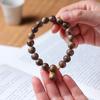 Pulsera Rosario de Cuentas de Madera de Ailwood Chino Natural Chapada en Plata y Oro de una Sola Vuelta con Cuentas Redondas para Hombre y Mujer Cuentas Antiguas Mori