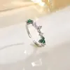 Anillo de Zirconia Microincrustada Estilo Ins Japonés y Coreano Nicho Celebridad de Internet Lujo Ligero Gama Alta Simple Doble Capa Abierto Anillo para Dedo Índice para Mujeres