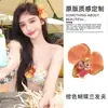 Pinza para el pelo de Orquídea Phalaenopsis Estilo Deseo Puro, Flor de Lirio Artificial Súper de Hada, Accesorio para Foto de Vacaciones en la Playa, Adorno de Cabello de Alta Gama, Nuevo