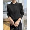 Chaqueta tipo cárdigan de punto de lana pura para mujer, cuello POLO, otoño e invierno, nueva, color liso, botonadura sencilla, agradable para la piel, combina con todo.