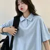 Camisa polo casual lisa de color sólido para tallas grandes de más de 100 kg, top de algodón puro, camiseta unisex de manga corta suelta y versátil para verano, moderna