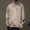Sudadera Larga Retro Americana de 150 kg para Hombre, Marca de Moda, Ropa Suelta de Ante Talla Grande, Top de Otoño para Hombres Grandes