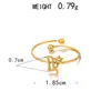 Anillos Personalizados Estilo Nuevo Europeo y Americano Acero Inoxidable Electrochapado al Vacío Oro de 18 Quilates Doce Signos del Zodiaco Abiertos Pieza Única Joyería