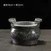 Queimador de Incenso Redondo de Pedra Queimador de Incenso de Pedra Ornamento Esculpido em Pedra Suprimentos Templo Salão Ancestral Queima de Incenso ao Ar Livre