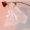 Calça Feminina Satinada em T Sexy Borboleta Grande Alças Finas Fenda Alta Transparente Tentação Calcinha Francesa Sem Costura para Mulheres