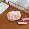Nova Bolsa Simples Acolchoada de Bolinhas para Batom de Mão Bolsa de Cosméticos Bolsa Pequena de Armazenamento Porta-Moedas Mini Bolsa de Mão Portátil