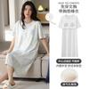 Pijamas para Mujer Verano Algodón Puro con Almohadillas para el Busto para Niñas Dulce Vestido Casual Holgado con Almohadillas para el Busto Camisón de Manga Corta Ropa para el Hogar