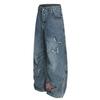 Nuevo 2025 Estilo Coreano para Mujer Color Sólido Parche Artístico Juvenil Moderno Denim Pantalones Casuales Suministro al por Mayor 10