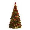 Árvore de Natal dobrável Amazon transfronteiriça, extensível e iluminada, árvore decorativa flocada cor bordô atacado do fabricante