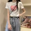Camiseta de manga corta para mujer Verano 2022 Nuevo Diseño de Alto Nivel Sentido de Nicho Spice Girls Ombligo Amor Estampado Top Corto