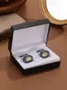 Nuevos Gemelos de Noche Estrellada y Girasol Time Gemstone Estilo Europeo y Americano Accesorios de Botones de Puño para Camisa de Negocios para Hombre