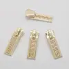 Nº 5 dourado claro metal fundo puxador bolsa zíper de roupa puxador fabricantes em estoque atacado